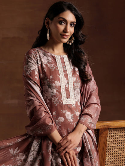 Women Floral Printed Regular Kurta with Trousers & With Dupatta