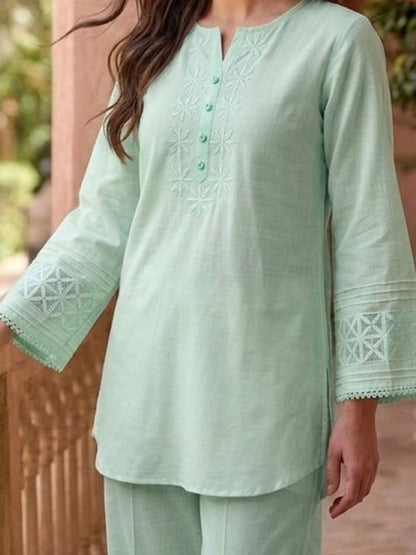Prisha mantis embroidery cotton co-ord set