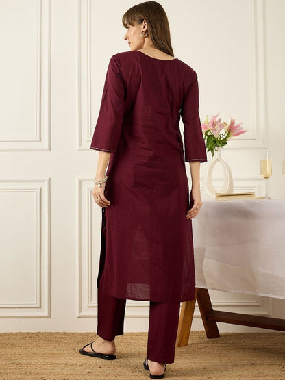 Women Floral Printed Regular Pure Cotton Kurta with Trousers