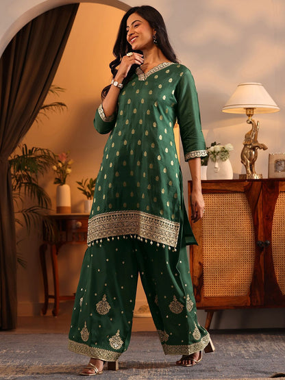 Dhiyona LL Women Ethnic Motifs Printed Kurta with Sharara & Dupatta