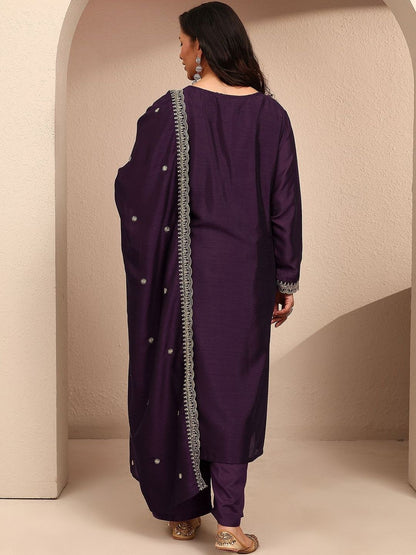 Dhiyona Women's Ethnic Motifs Embroidered Regular Thread Work Kurta with Palazzos & With Dupatta