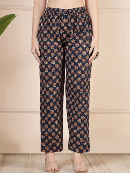 Women Ethnic Motifs Printed Empire Pure Cotton Kurta with Palazzos & With Dupatta