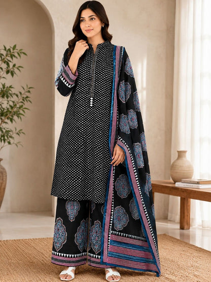 Women Ethnic Motifs Printed Regular Pure Cotton Kurta with Palazzos & With Dupatta