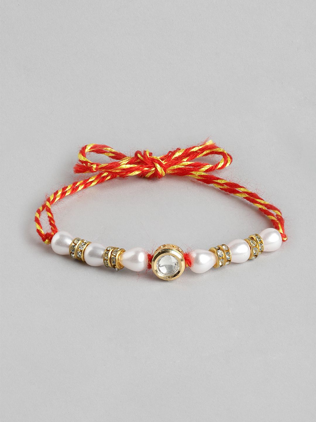 Dhiyona Unisex Set of 2 Beaded Bhai Bhabhi Rakhis With Roli & Chawal
