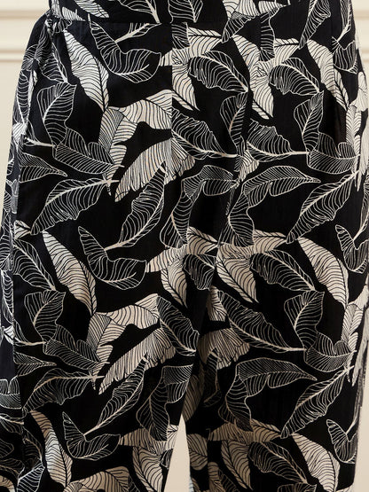 Floral Printed Notch Neck Pure Cotton A-Line Kurta With Trouser