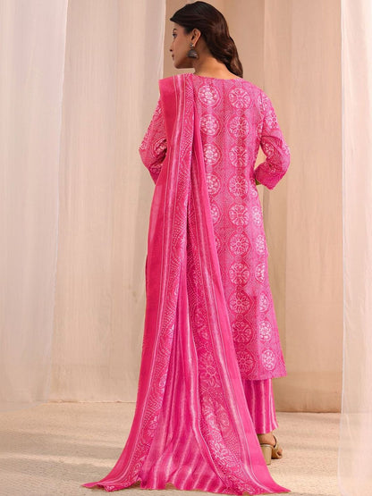 Women Ethnic Motifs Printed Regular Thread Work Kurta with Trousers & With Dupatta