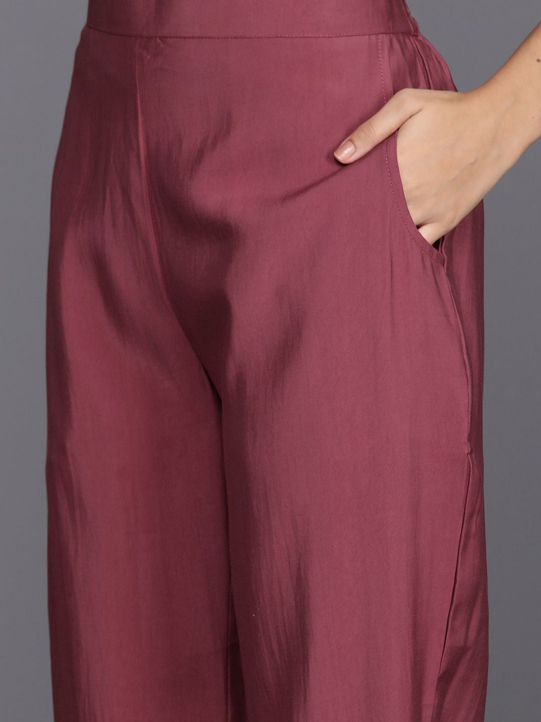Floral Yoke Design Regular Sequinned Straight Kurta With Trousers & Dupatta