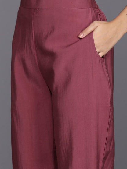 Floral Yoke Design Regular Sequinned Straight Kurta With Trousers & Dupatta