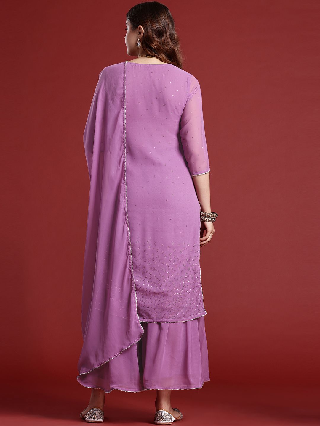 Dhiyona AN Printed Gotta Patti Kurta with Sharara & Dupatta