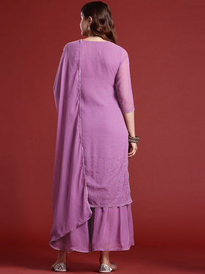 Dhiyona AN Printed Gotta Patti Kurta with Sharara & Dupatta