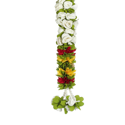 Toran for Main Door Entrance, Bandarwal for Festival, Pooja Mandir, Diwali & Home Décor, Handmade Traditional Flower Hanging for Home & Office Decor (42 inches x 18 inches) White