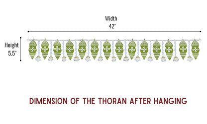 Toran for Main Door Entrance, Handmade Mango Leaf Toran, Traditional Bandarwal for Festival, Wedding & Home Decor, Artificial Leaf Door Hanging (42 x 6 Inches, Green)