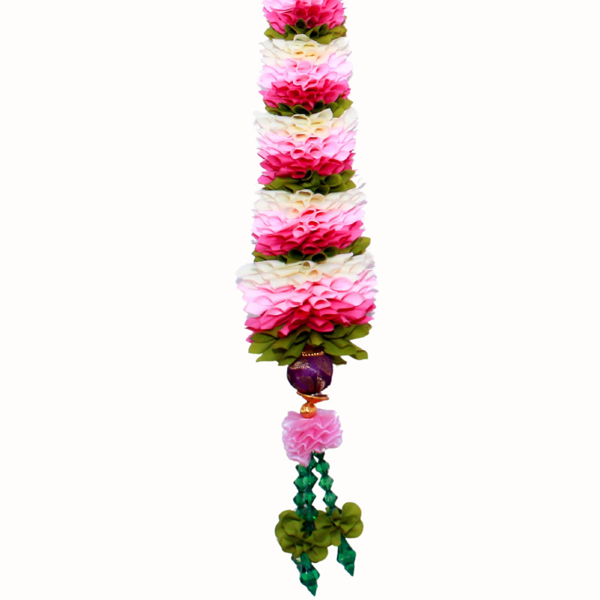 Toran for Main Door, Bandarwal for Festival, Pooja Mandir & Decoration, Pink Handmade Traditional Flower Hanging for Door Entrance, Home & Office Decor (42 inches 18 inches)