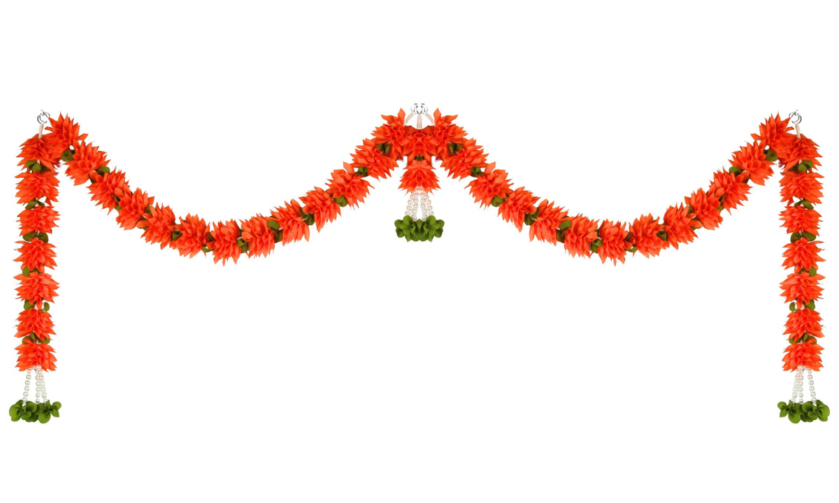 Toran for Main Door Entrance, Bandarwal for Festival, Pooja Mandir, Yellow Handmade Traditional Flower Hanging for Home & Office Decor (42 inches 18 inches)