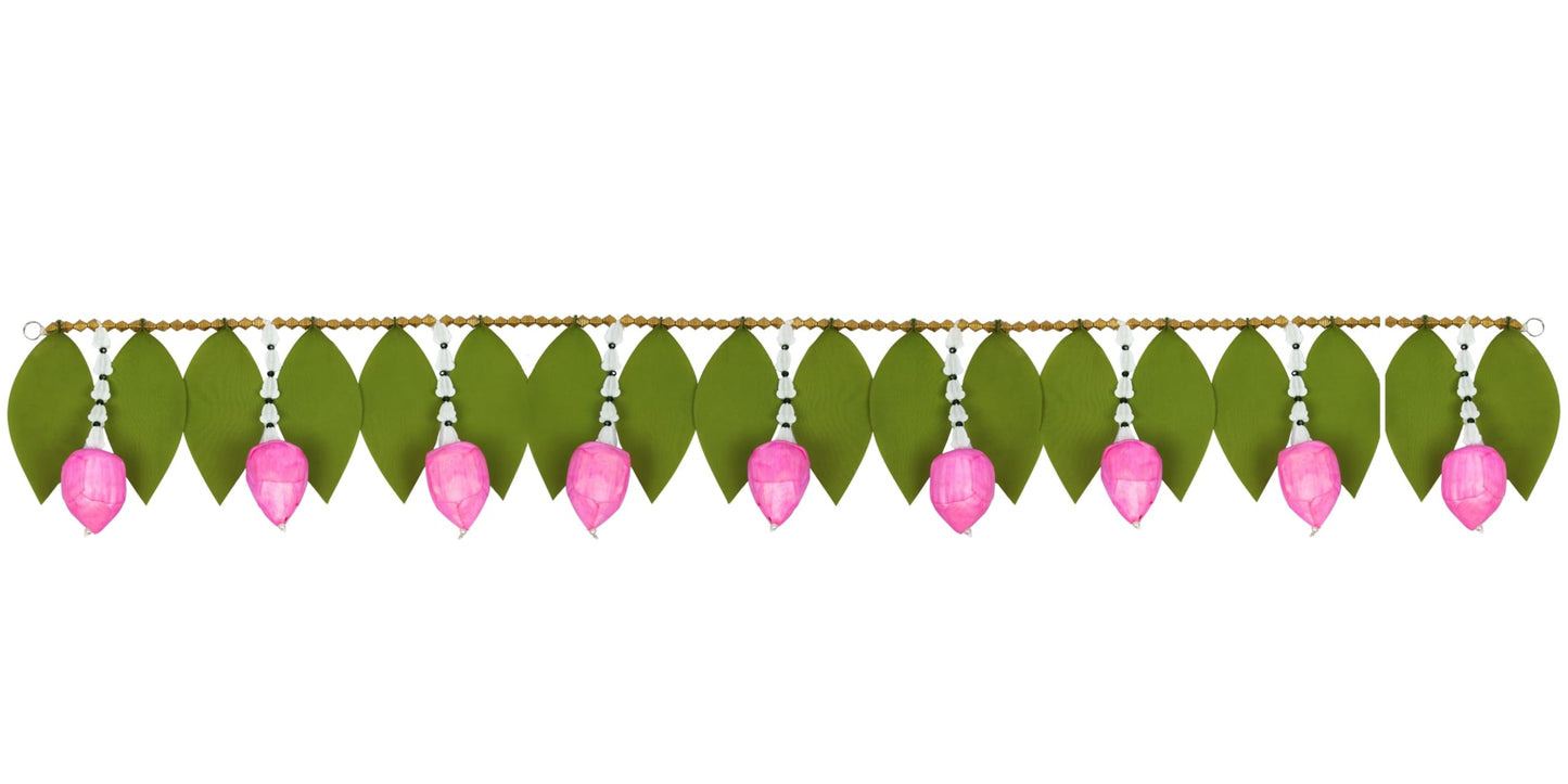 Toran for Main Door Entrance, Handmade Mango Leaf Toran, Traditional Bandarwal for Festival, Wedding & Home Decor, Artificial Leaf Door Hanging (42 x 7 Inches, Green)