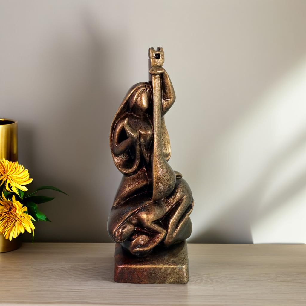 Niharika Collections Handmade Clay Terracotta Abstract Sculpture | Home Décor & Gift | Spiritual & Cultural Art | Devi Sarasvati Idol
