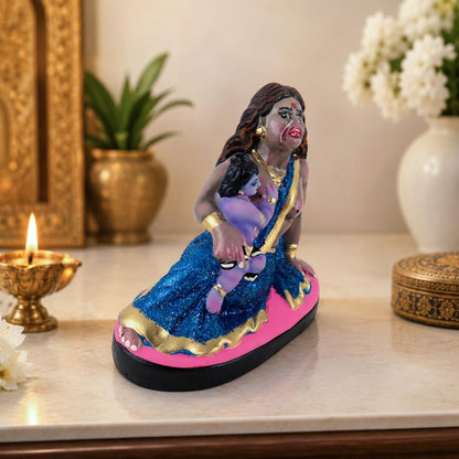 Niharika Collections Krishna's Putna Vadh Terracotta Idol | Spiritual and Cultural Art | Handmade Décor & Gift