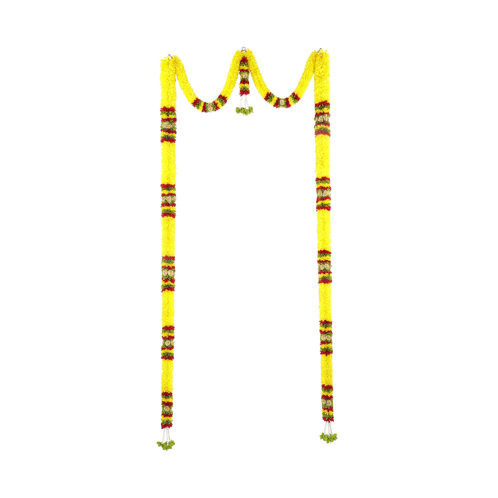 Toran for Main Door Entrance, Bandarwal for Festival, Pooja Mandir & Wedding, Handmade Traditional Flower Hanging for Home & Office Decor (42 inches 72 inches) Yellow