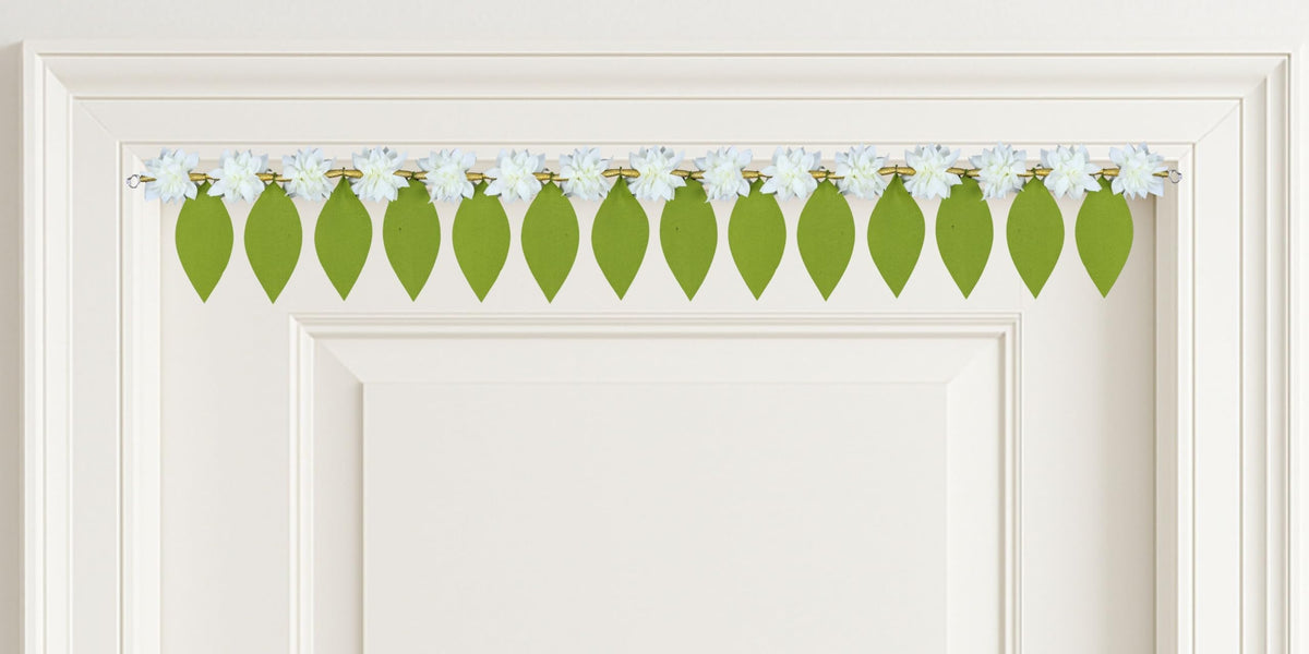 Toran for Main Door Entrance, Handmade Mango Leaf Toran for Home, Traditional Bandarwal for Festival, Pooja, Wedding & Home Decor, Wall Hanging (42 x 7 Inches, Green)