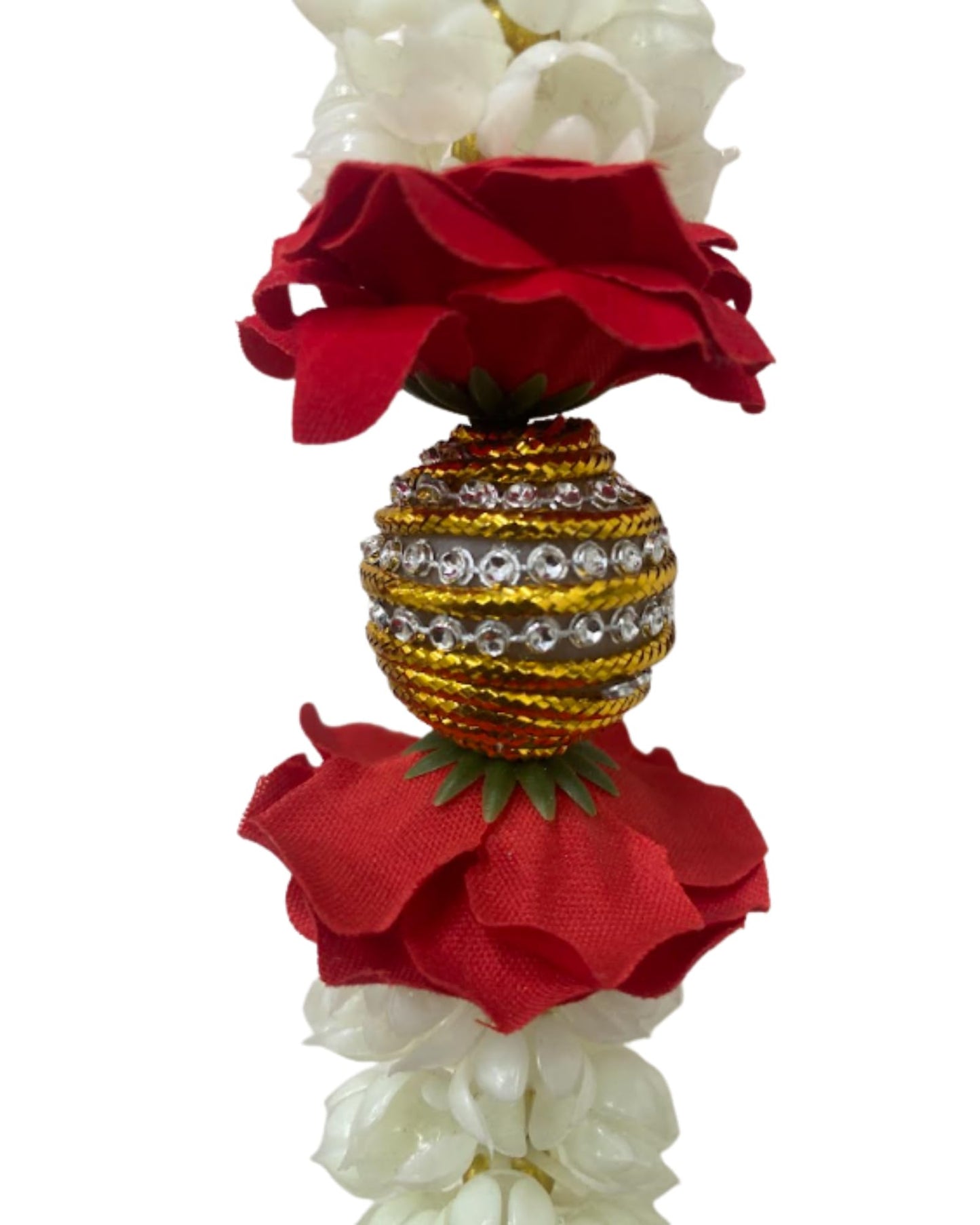 Artificial Flower Hanging Garlands for Decoration, White and Red Flower Strings, 60 Inch 4 Floral Hanging for Mandir, Wedding, Festival, Door, Wall & Home Décor