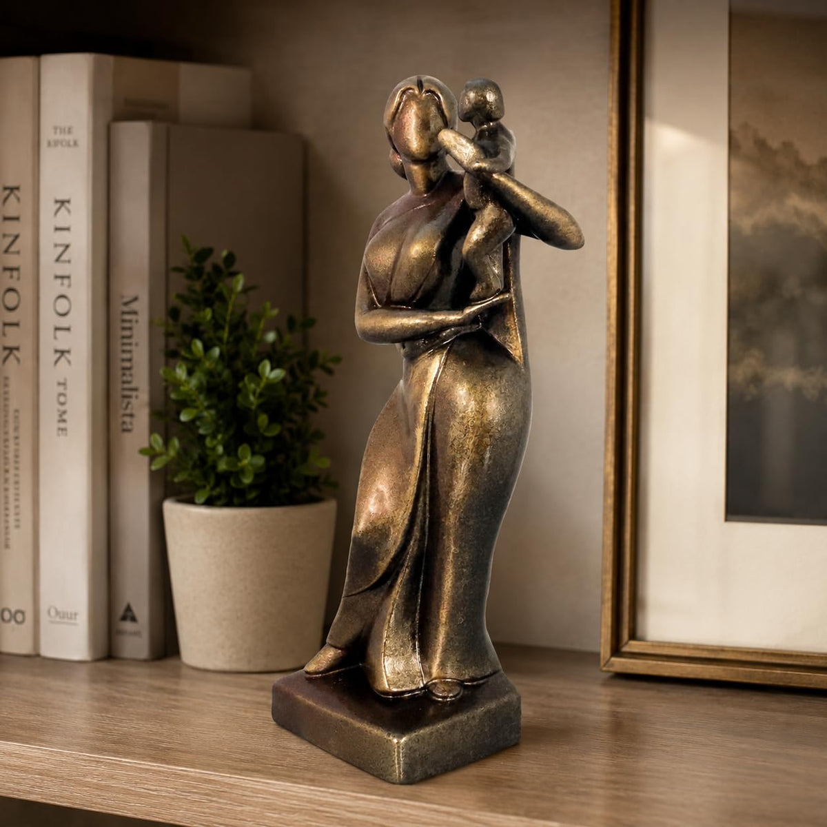 Niharika Collections Handmade Clay Terracotta Abstract Sculpture | Home Décor & Gift | Cultural Art | Mother's Love Idol