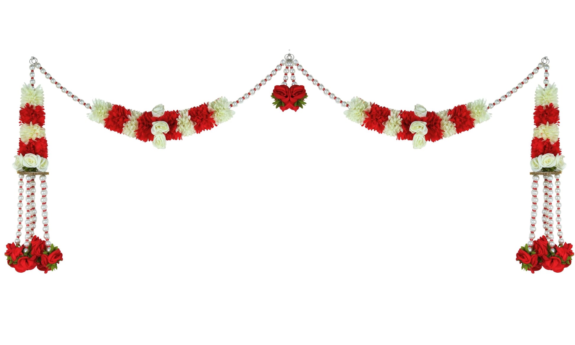 Rajani Pearl Doorset Toran,Hanging for Main Door Entrance, Reusable Thoran for Mandir & Living Room Dcor, Bandarwal for Festival Decoration (12x42 inch)
