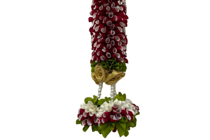 Artificial Flower Door Toran for Main Door Decoration, Golden Yellow & Maroon Floral Hanging Bandarwal for Home, Mandir, Wedding, Festival & Pooja Décor