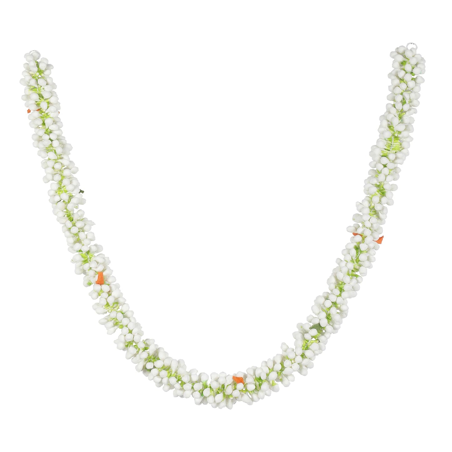 Artificial Garland for Home Decoration, 40 Inches Handcrafted Artificial Jasmine Flower Garland for Sankranti Ugadi Varamahalakshmi Wedding Event & Navaratri Festivals (White)
