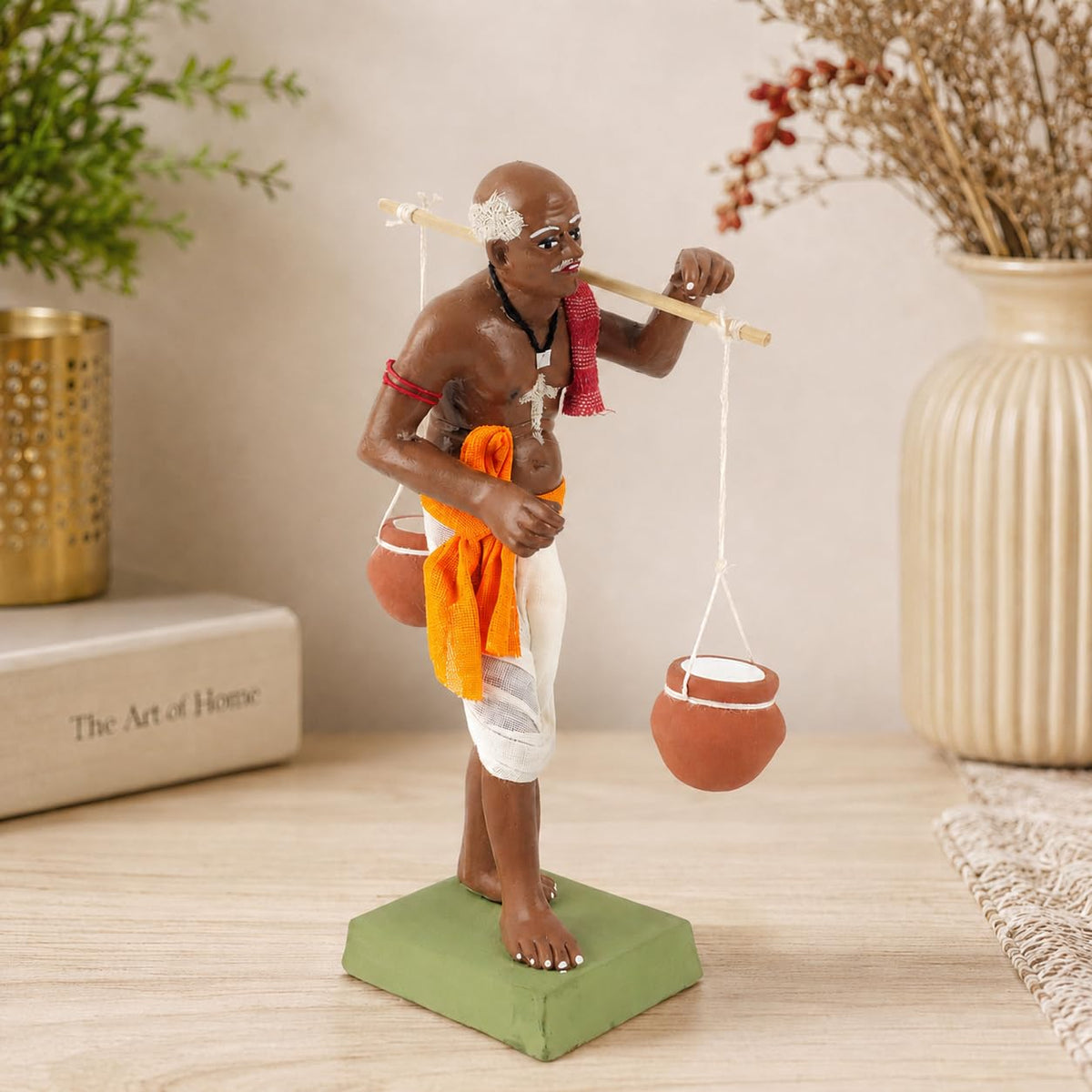 Niharika Collections Krishnanagar Handmade Clay Human Figure Gift & Decor (Indian Curd Seller)