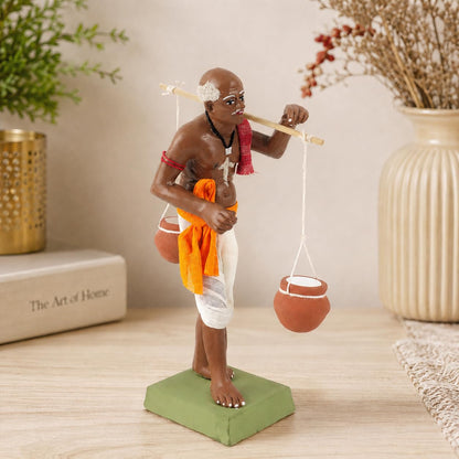 Niharika Collections Krishnanagar Handmade Clay Human Figure Gift & Decor (Indian Curd Seller)