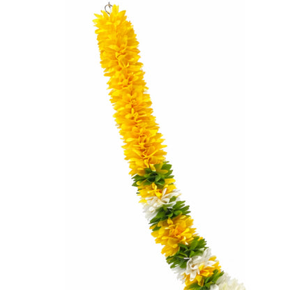 Flower Garland for Mandir Decoration, 40 Inches Hanging Mala for Photo Frame, Haar Mala for God Idols, Photo Frames of Loved Ones, Ancestors & Pooja Room Décor (Sunflower Yellow)