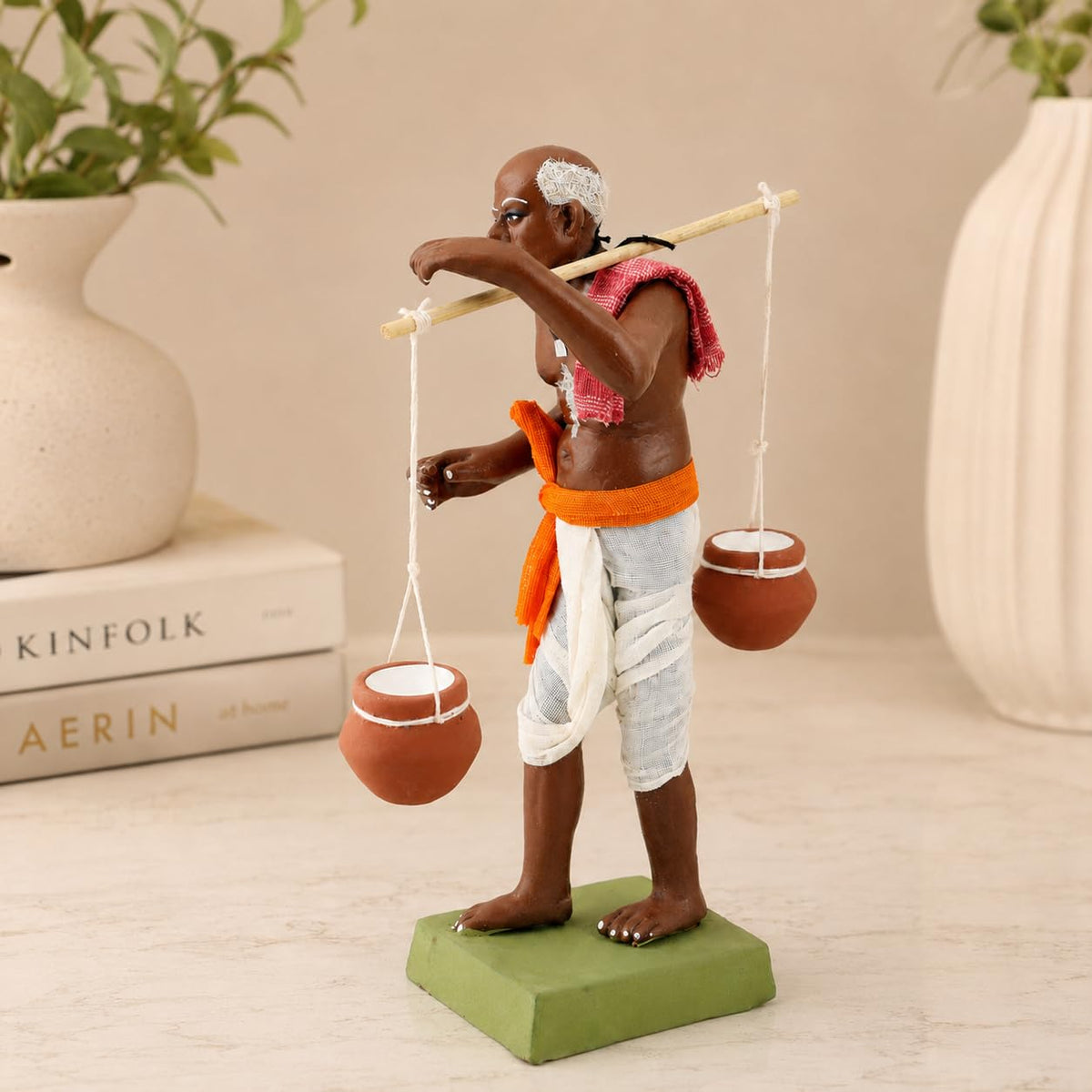 Niharika Collections Krishnanagar Handmade Clay Human Figure Gift & Decor (Indian Curd Seller)