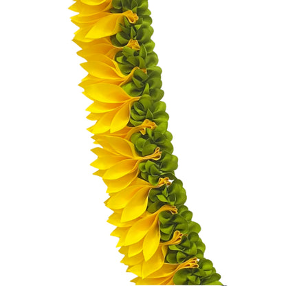 Artificial Champa Flower Garland for Decoration, Golden Yellow Floral Mala for God Idols, Photo Frames, Pooja, Mandir, Wedding & Festive Home Décor