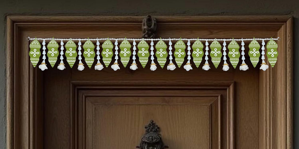 Toran for Main Door Entrance, Handmade Mango Leaf Toran, Traditional Bandarwal for Festival, Wedding & Home Decor, Artificial Leaf Door Hanging (42 x 6 Inches, Green)