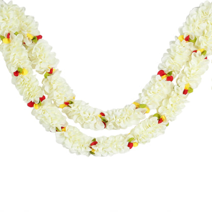 Toran for Main Door Entrance, Bandarwal for Festival, Pooja Mandir & Wedding, Handmade Traditional Flower Hanging for Home & Office Decor (42 inches 30 inches) Off White