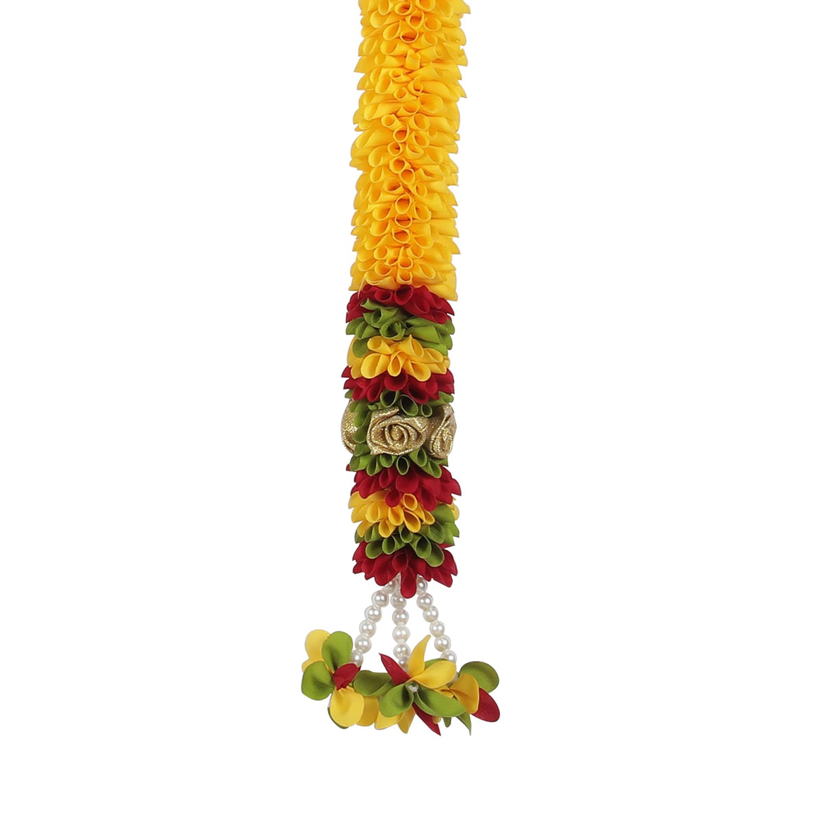 Toran for Main Door Entrance, Bandarwal for Festival, Pooja Mandir & Wedding, (42 inches x 24 inches) Handmade Traditional Flower Hanging for Home & Office Decor (Golden Yellow)