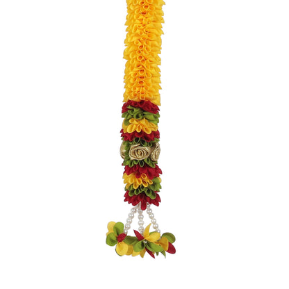 Toran for Main Door Entrance, Bandarwal for Festival, Pooja Mandir & Wedding, (42 inches x 24 inches) Handmade Traditional Flower Hanging for Home & Office Decor (Golden Yellow)
