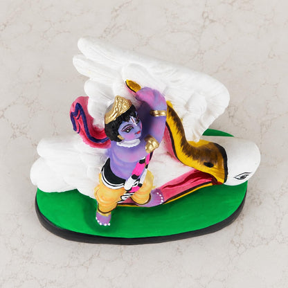 Niharika Collections Krishna's Bakasur Vadh Clay Terracotta Idol | Cultural and Spiritual Art | Handmade Décor