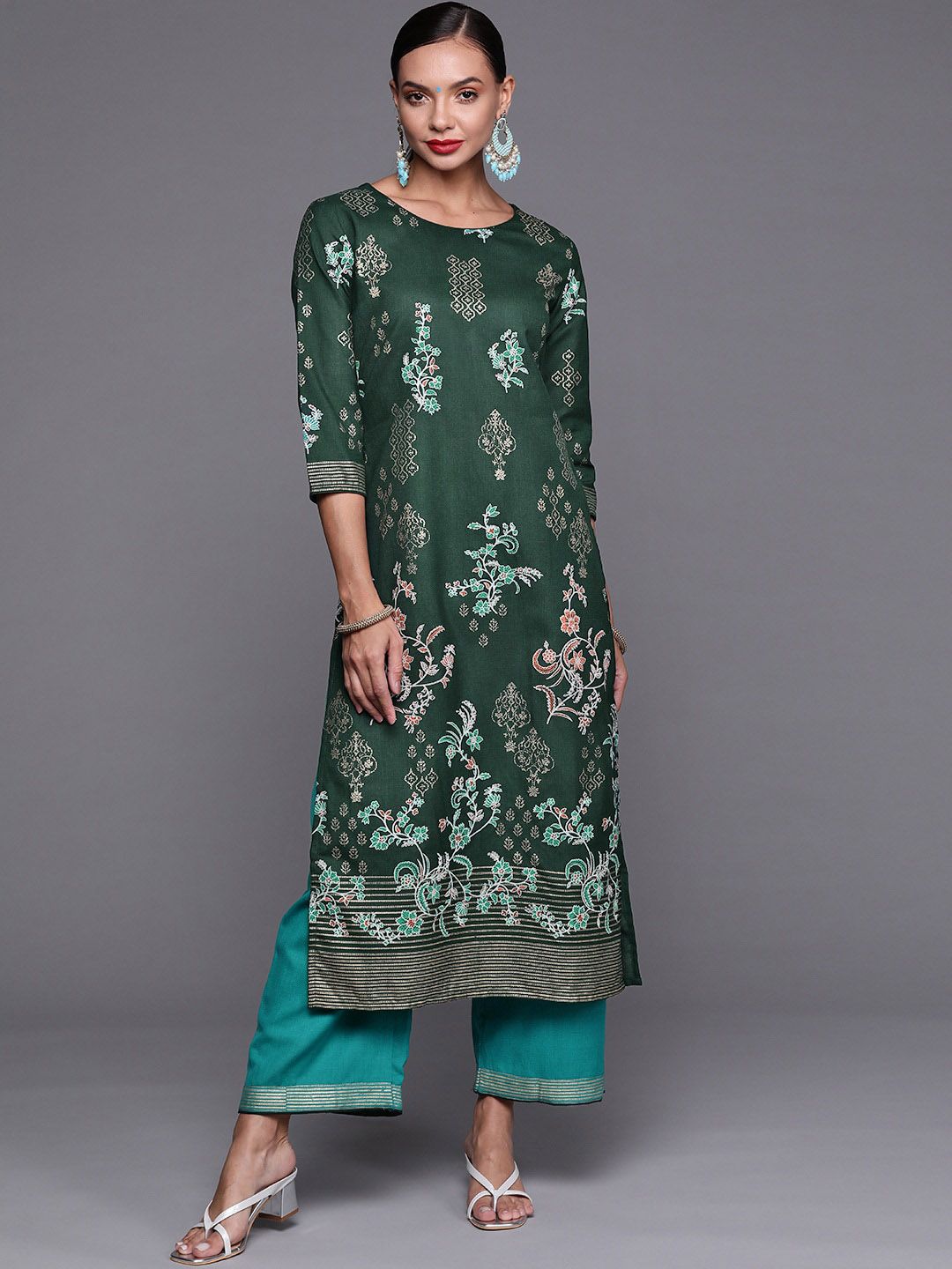 Dhiyona IE Women Ethnic Motifs Printed Kurta With Palazzos