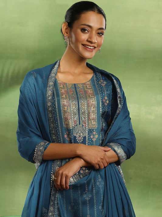 Floral Gotta Patti Republic Day Kurta with Trouser & Dupatta
