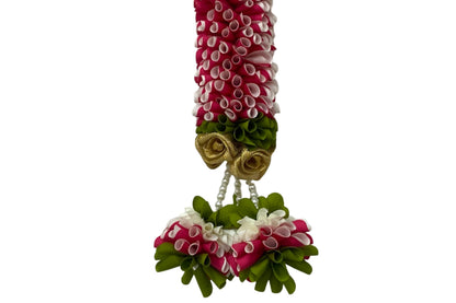 Artificial Flower Door Toran for Main Door Decoration, Golden Yellow & Maroon Floral Hanging Bandarwal for Home, Mandir, Wedding, Festival & Pooja Décor