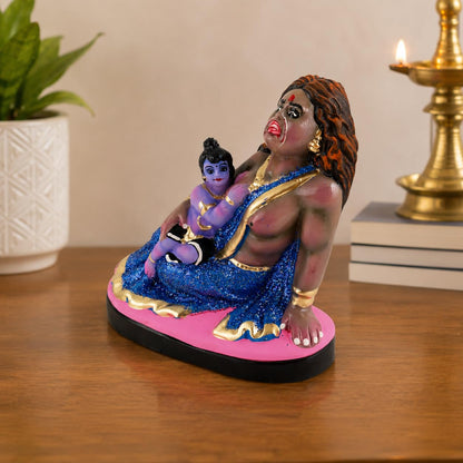 Niharika Collections Krishna's Putna Vadh Terracotta Idol | Spiritual and Cultural Art | Handmade Décor & Gift