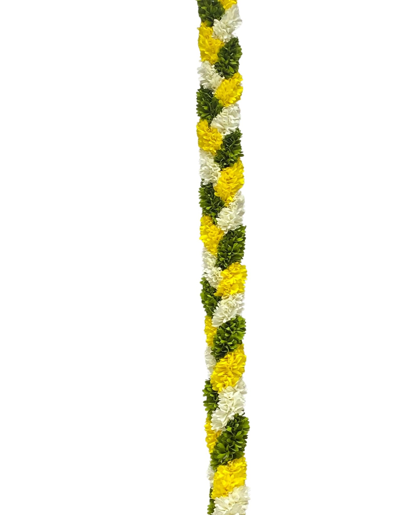 Artificial Flower Thoran Garland for Door Decoration | Parrot Green Lemon & Cream Floral Hanging for Diwali, Wedding, Pooja & Festive Home Décor | Traditional Toran Mala (84 Inch)