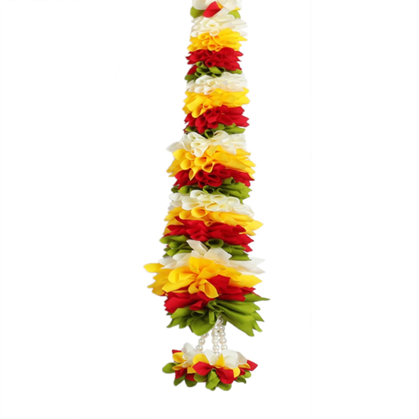Toran for Main Door Entrance, Bandarwal for Festival, Pooja Mandir & Wedding, Handmade Traditional Flower Hanging for Home & Office Decor (42 inches 30 inches) Off White