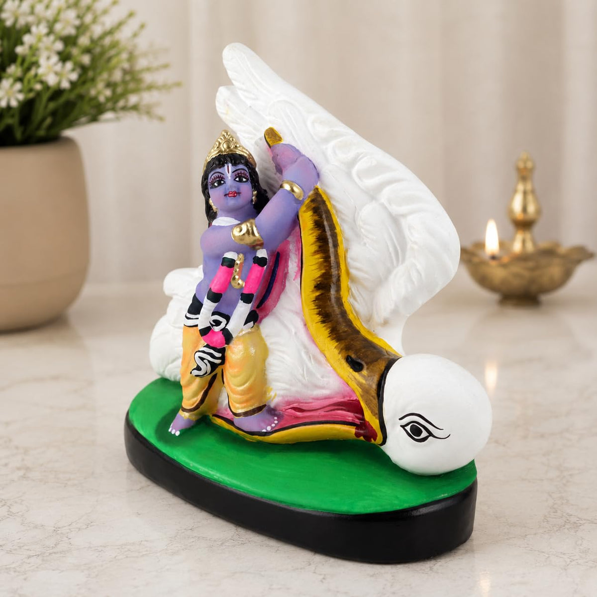 Niharika Collections Krishna's Bakasur Vadh Clay Terracotta Idol | Cultural and Spiritual Art | Handmade Décor