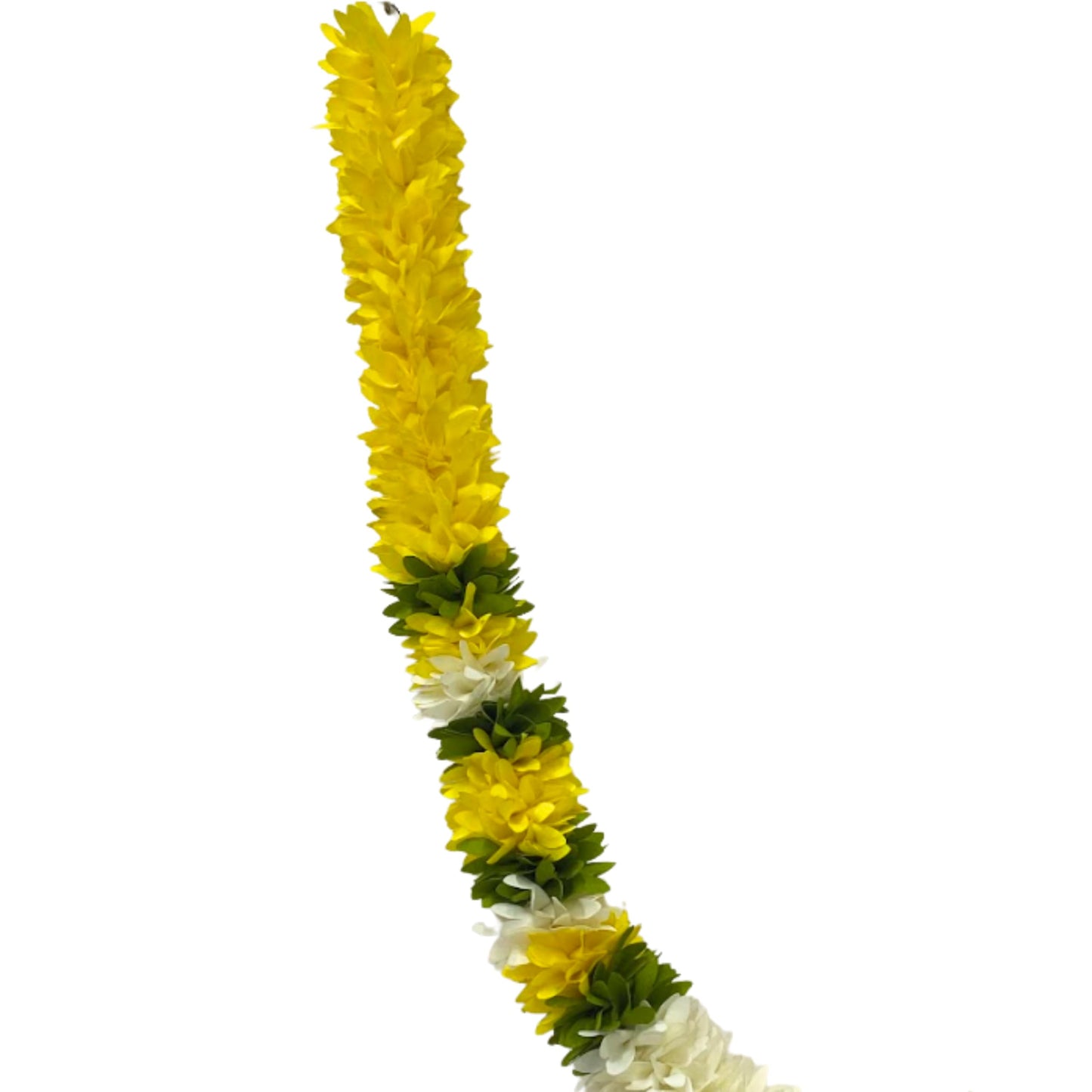 Flower Garland for Pooja Mandir Decoration, 40 Inches Hanging Mala for Photo Frame, Haar Mala for God Idols, Photo Frames of Loved Ones, Ancestors, Pitra & Pooja Room Décor (Yellow)