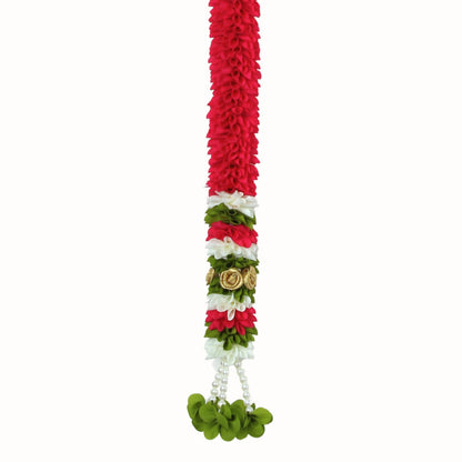 Toran for Main Door Entrance, Bandarwal for Festival, Pooja Mandir & Wedding, Handmade Traditional Flower Hanging for Home & Office Decor (42 inches 24 inches) Maroon