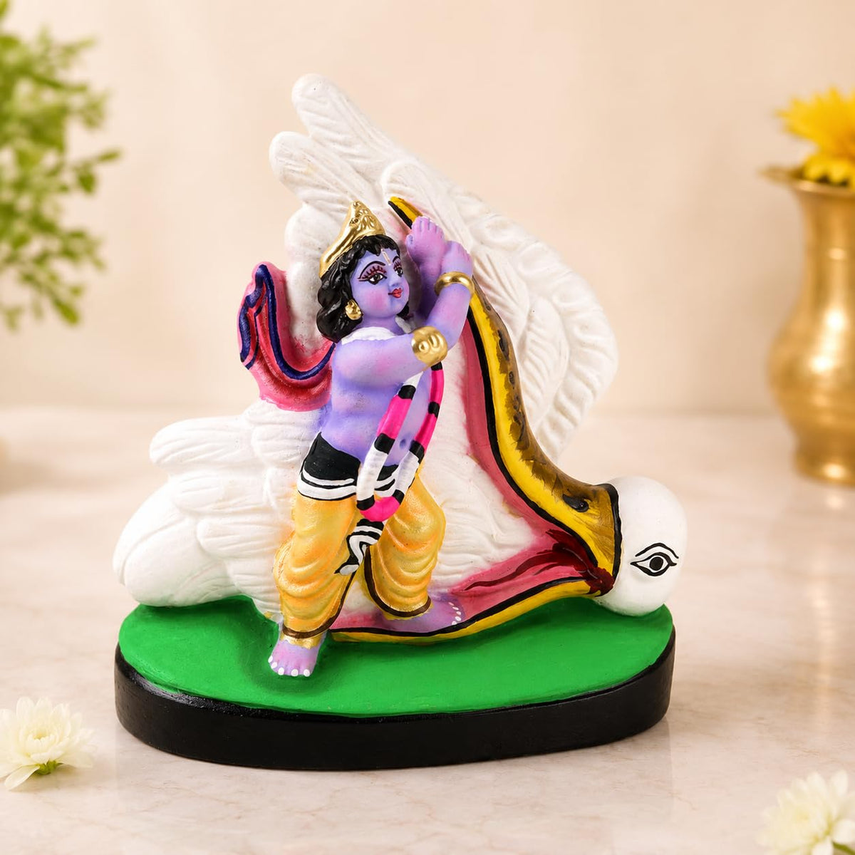Niharika Collections Krishna's Bakasur Vadh Clay Terracotta Idol | Cultural and Spiritual Art | Handmade Décor