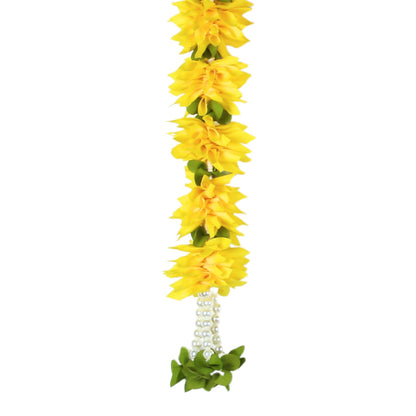Toran for Main Door Entrance, Bandarwal for Festival, Pooja Mandir & Wedding, Handmade Traditional Flower Hanging for Home & Office Decor (40 inches 18 inches) Yellow