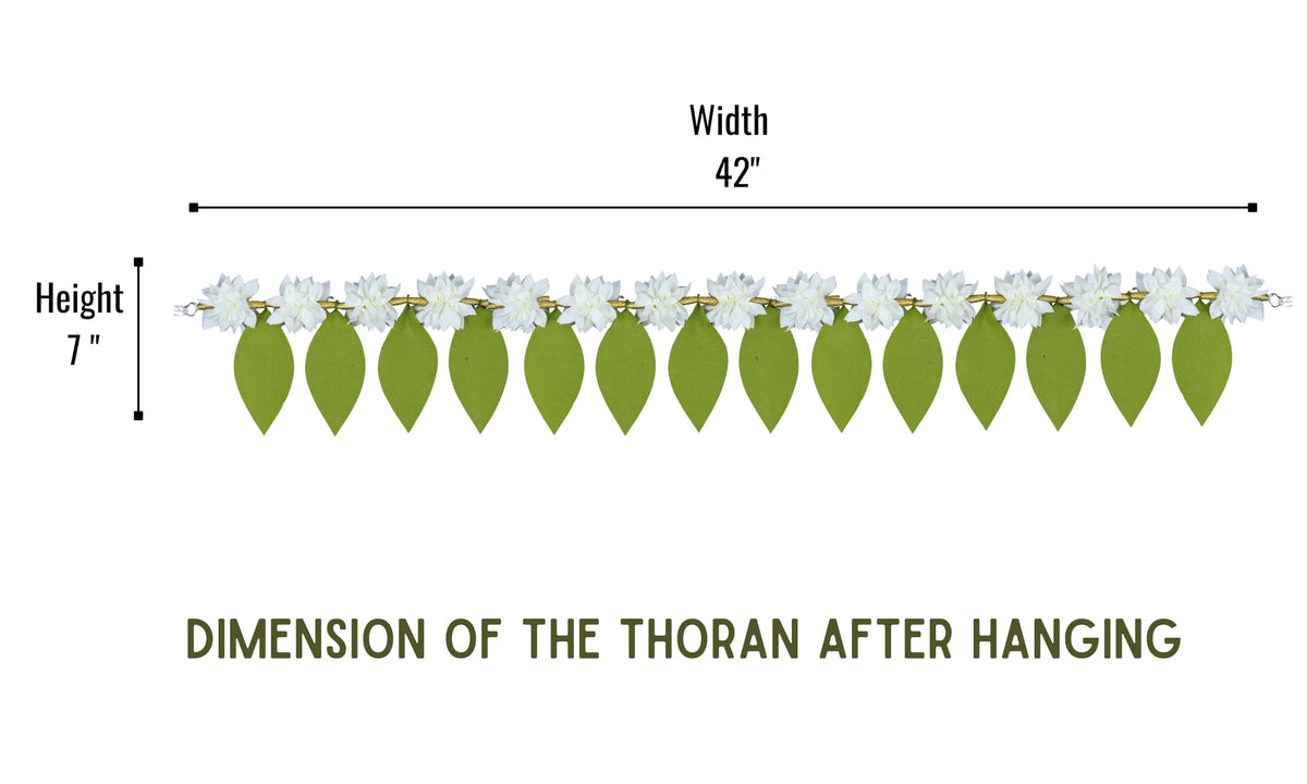 Toran for Main Door Entrance, Handmade Mango Leaf Toran for Home, Traditional Bandarwal for Festival, Pooja, Wedding & Home Decor, Wall Hanging (42 x 7 Inches, Green)